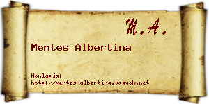 Mentes Albertina névjegykártya